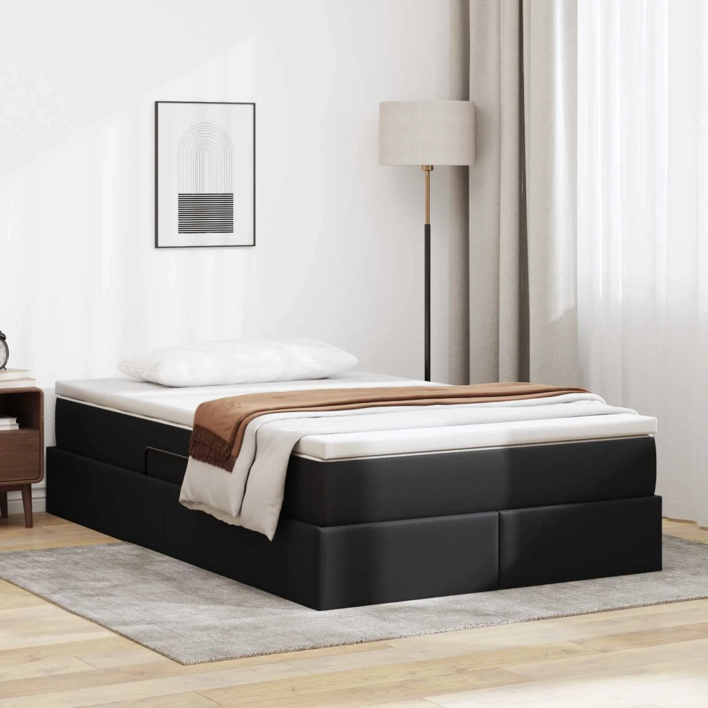 Letto con contenitore e materasso Nero 120 x 190 cm 3370154