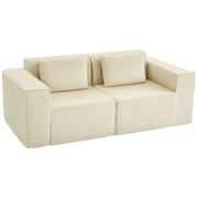 Divano 3 Posti Trapuntato in Velluto ¨C Zephmum ¨C Beige