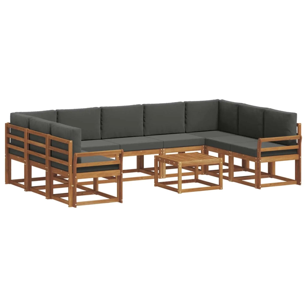 Set di divani da esterno 10 pcs Naturale e Antracite 3367020
