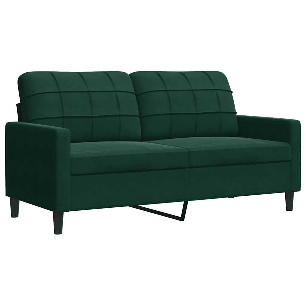 Divano a 2 Posti Verde Scuro 140 cm in Velluto 4007626
