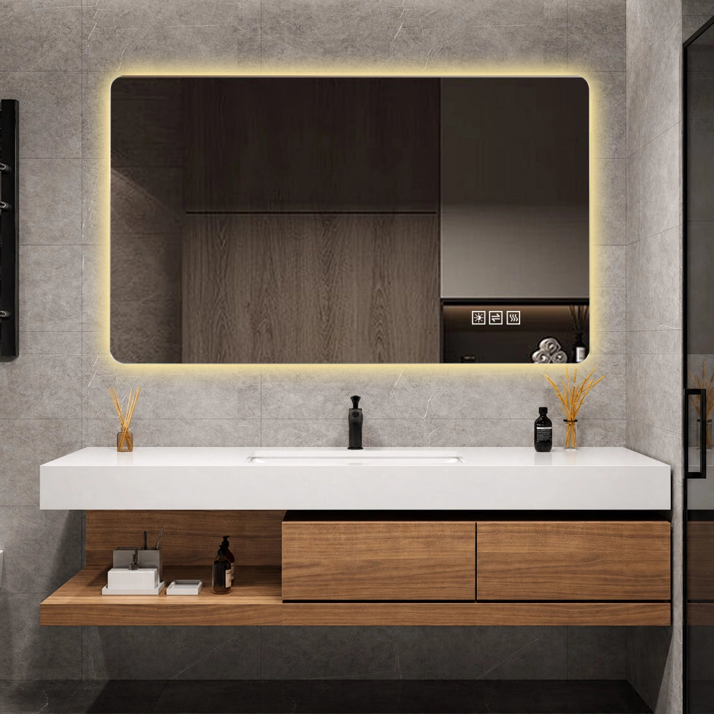 SPECCHIO LED 60 x 120 cm Argento Anti-Appannamento Dimmerabile