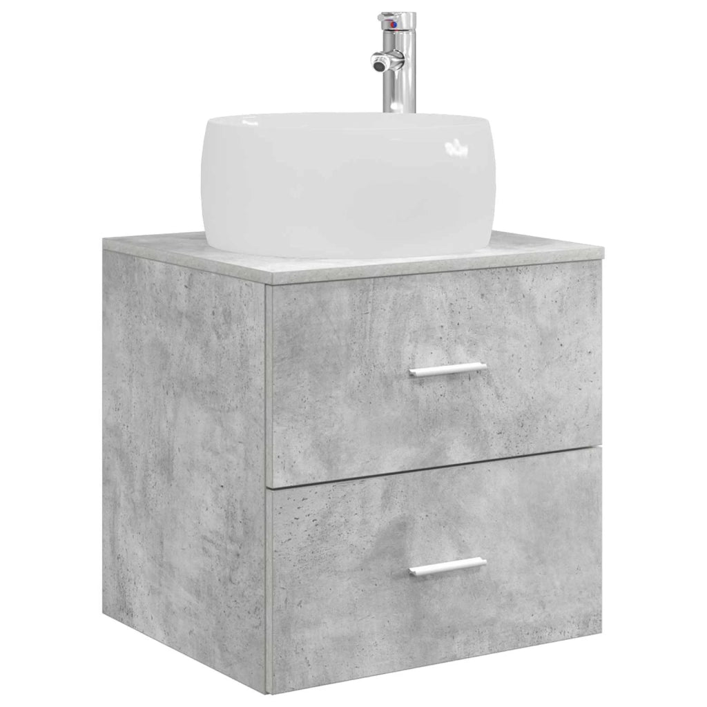 Set di mobili per il bagno 5 pz Grigio Cemento 3407034