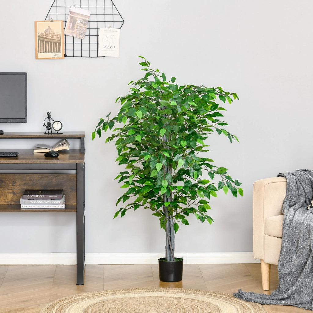Pianta Artificiale Ficus ¨C zephmum ¨C Verde H.135 cm con Vaso