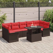 Set Divano da Giardino con cuscino 8 pcs Marrone polyrattan 3348240