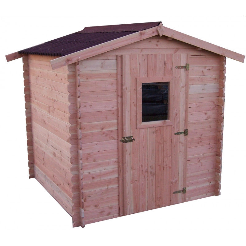 Casetta da giardino in legno 200x200 cm – Pareti 28 mm – Con pavimento e tetto lamiera – DU2020.01N Foresta