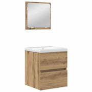 Set di mobili per il Bagno | Armadio da bagno 2 pz Rovere Artigiano e Bianco