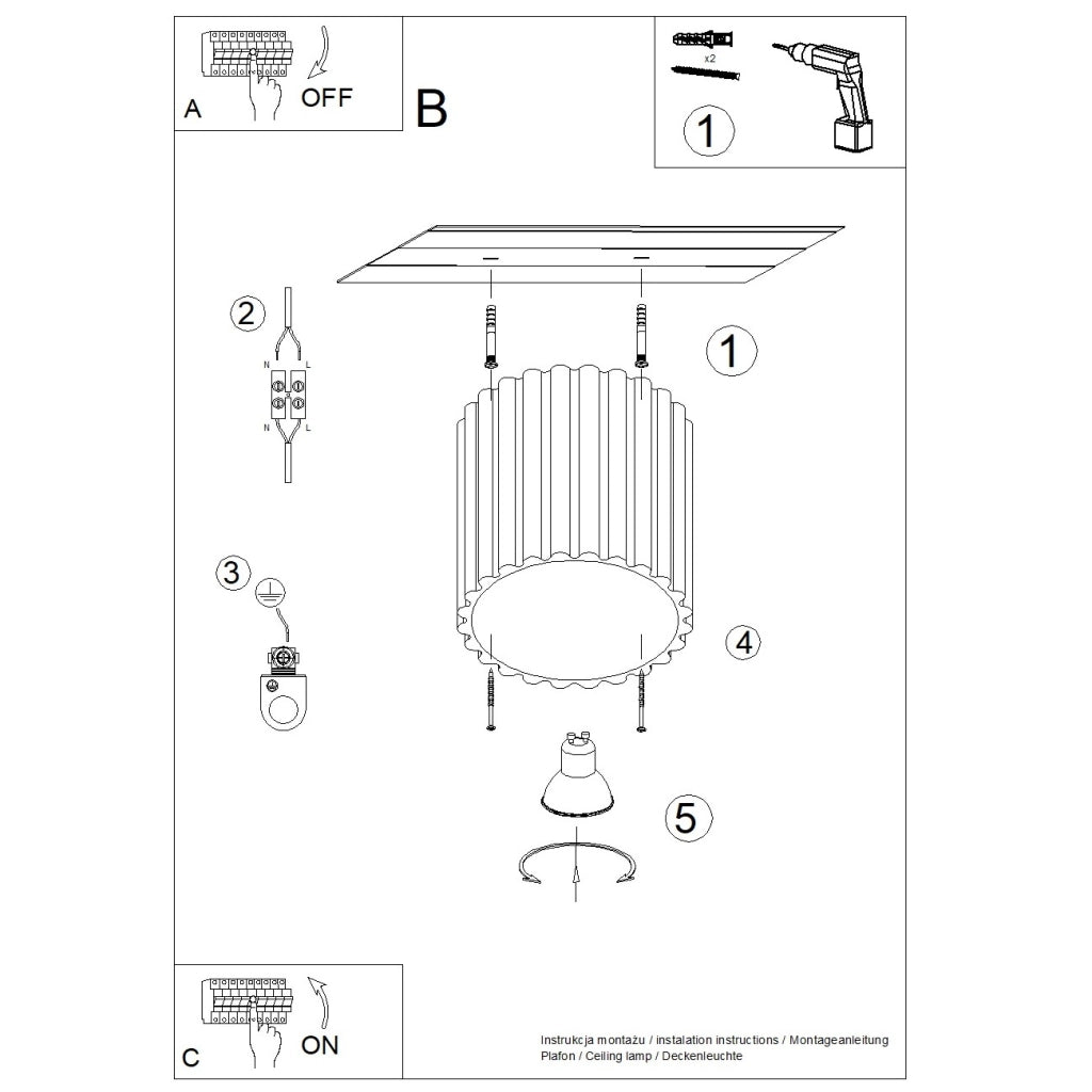 Lampada da soffitto AURA 1 verde oliva GU10