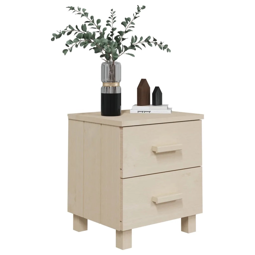 Comodini HAMAR 2 pz-Set di 2 Tavolino da notte ambra 40x35x44,5 cm Legno Massello di Pino