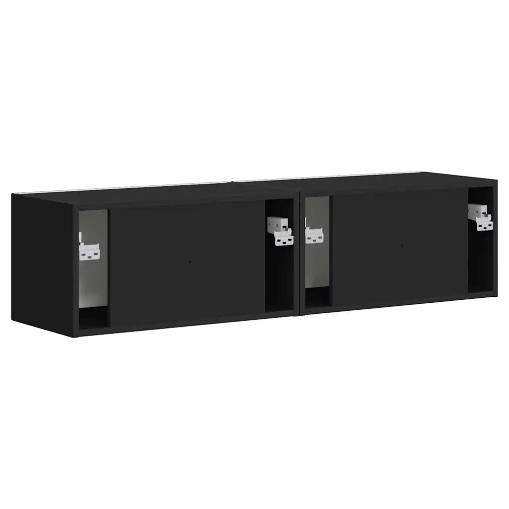 Mobile TV da parete 2 pcs Nero 60 x 31 x 29,5 cm 892192