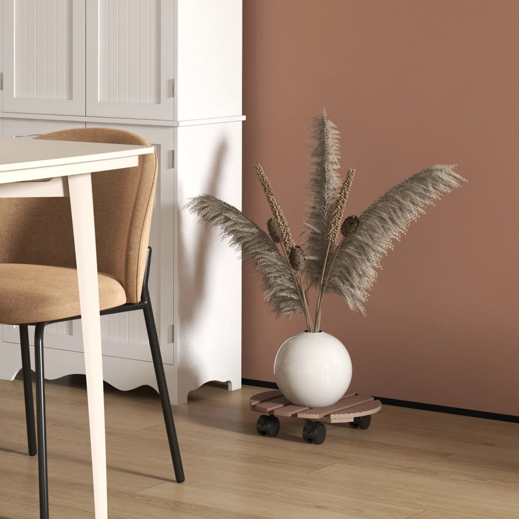 Set di 4 supporti per piante con rotelle ¨C Minimal ¨C ?30 cm, interno ed esterno