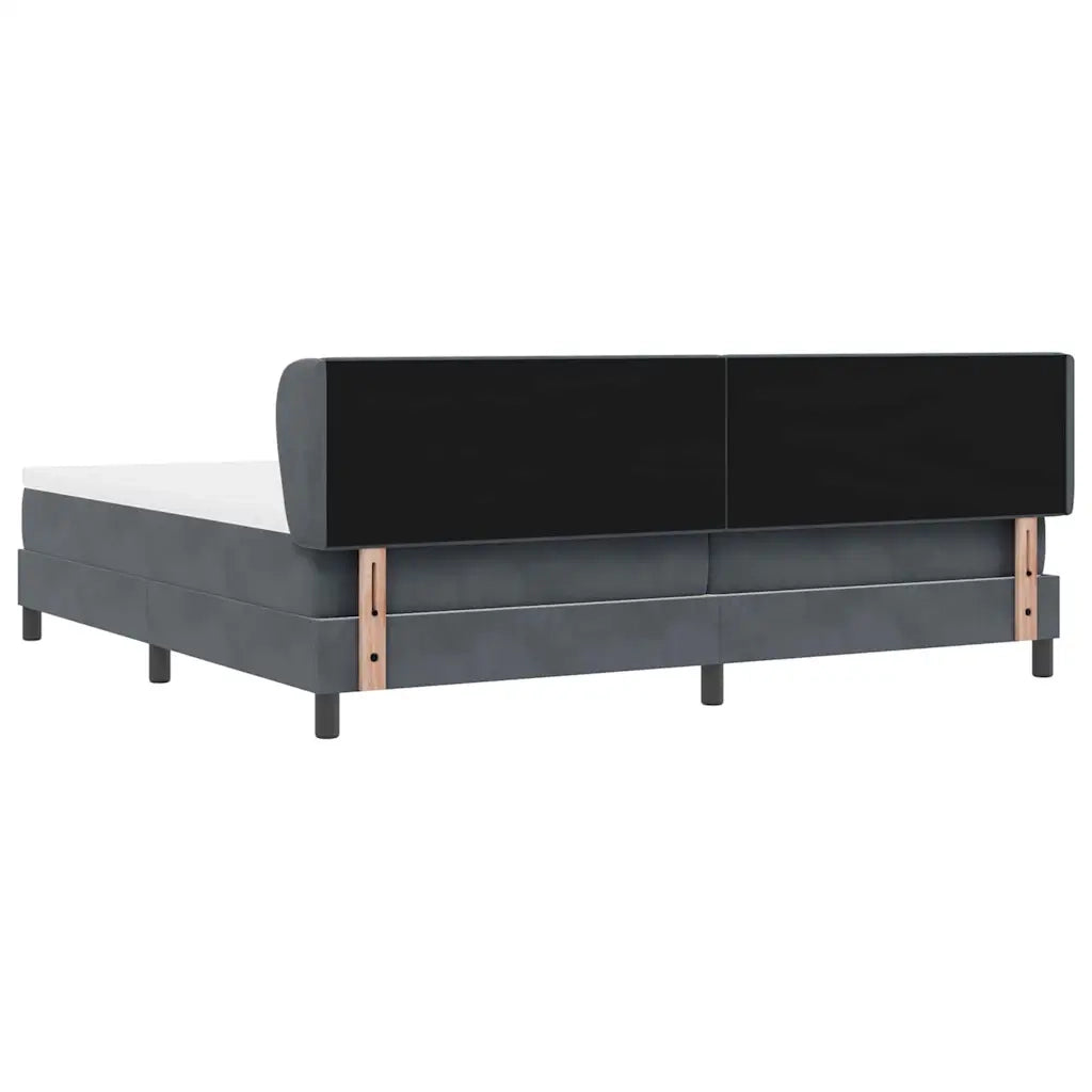 Letto a molle con materasso Grigio scuro 200 x 200 cm Velluto 3340407
