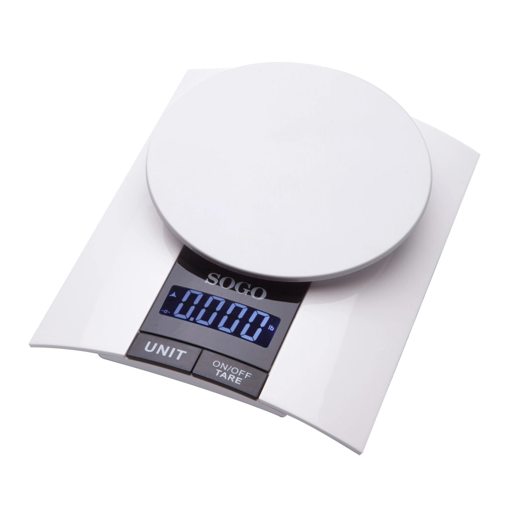 Bilancia da cucina digitale elettronica 3kg, display LED retroilluminato bianco, precisione 1g, funzioni tara e zero - SOGO