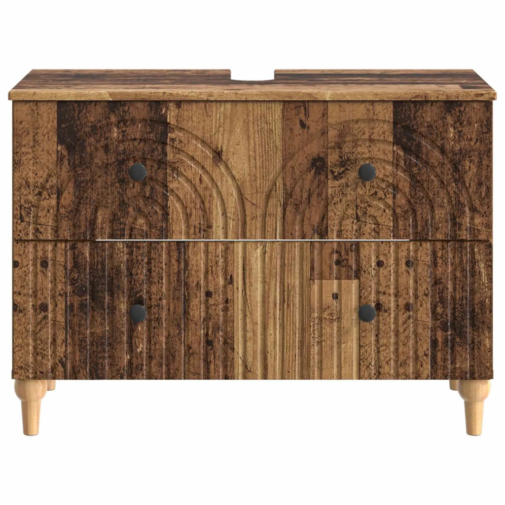 Armadio per Lavabo da Bagno ALKMAAR Legno antico 896143