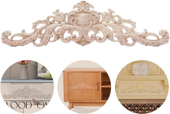 Decorazioni in Legno per Mobili - 2 Pezzi - Senza Trattamento