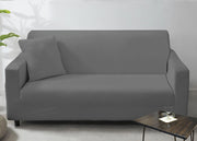 Copridivano Antimacchia Elasticizzato Penisola Componibile Tinta Unita Modello Perfetto - 1+3 - Grigio Scuro