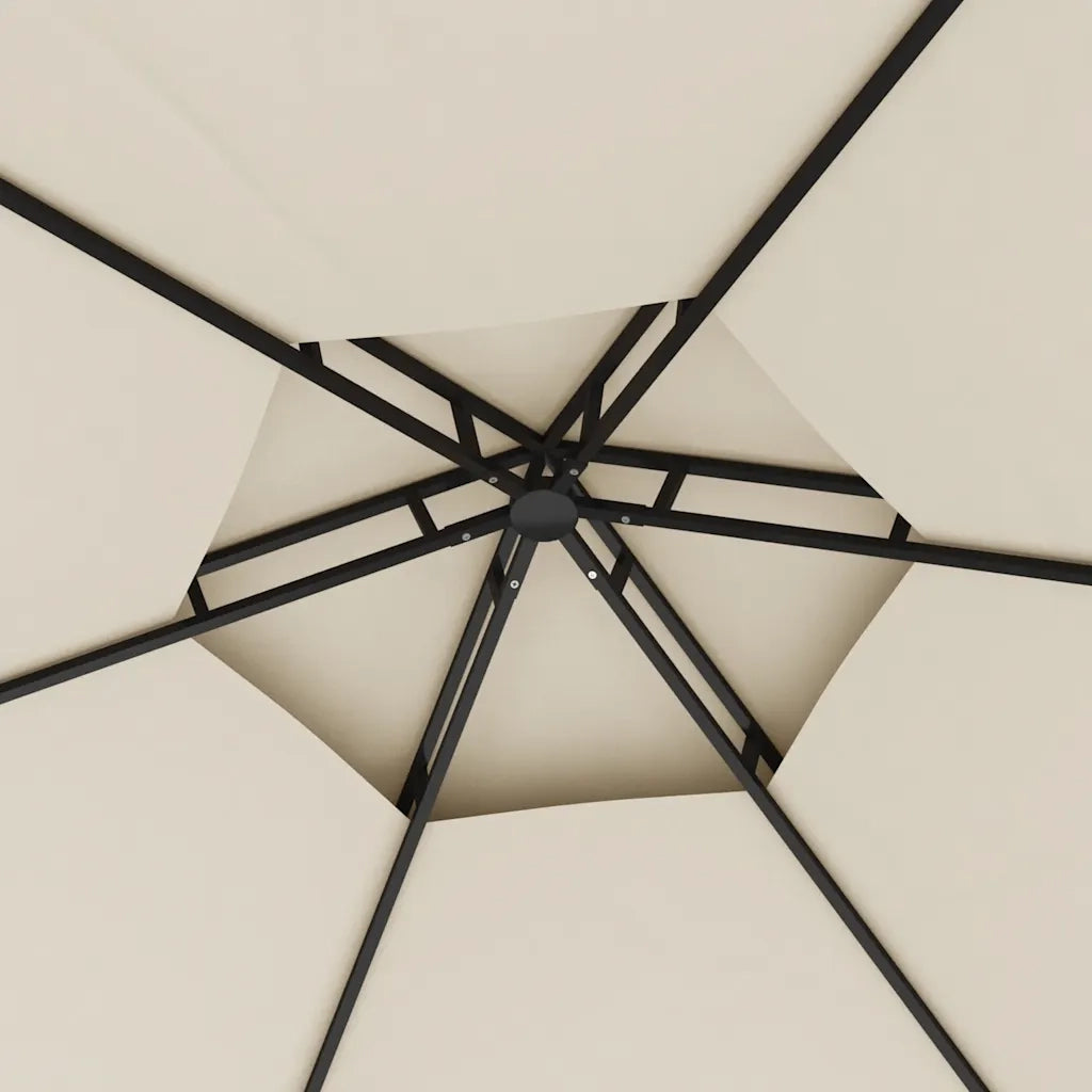 Gazebo con Pareti Laterali 3,1x2,7 m Crema 313931