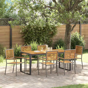 Set da Pranzo per Giardino 7 pcs Grigio e Marrone polyrattan 3365482