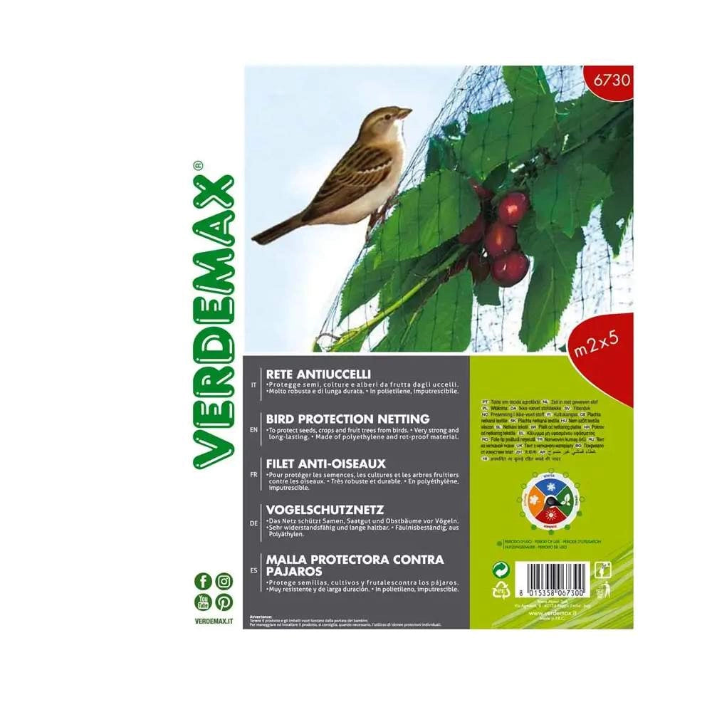 Rete Antiuccelli per Orti e Frutteti Verde 2 x 10 Mt Verdemax