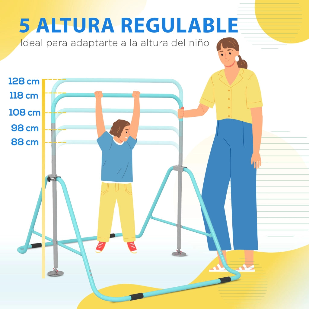Barra per ginnastica artistica pieghevole regolabile ¨C Minimal ¨C Blu