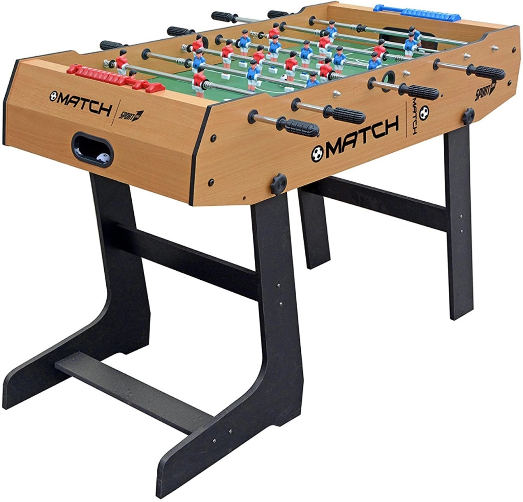 Calcio balilla, calciobalilla modello Match dimensioni 121x61x85, calcetto salvaspazio richiudibile in verticale, aste t