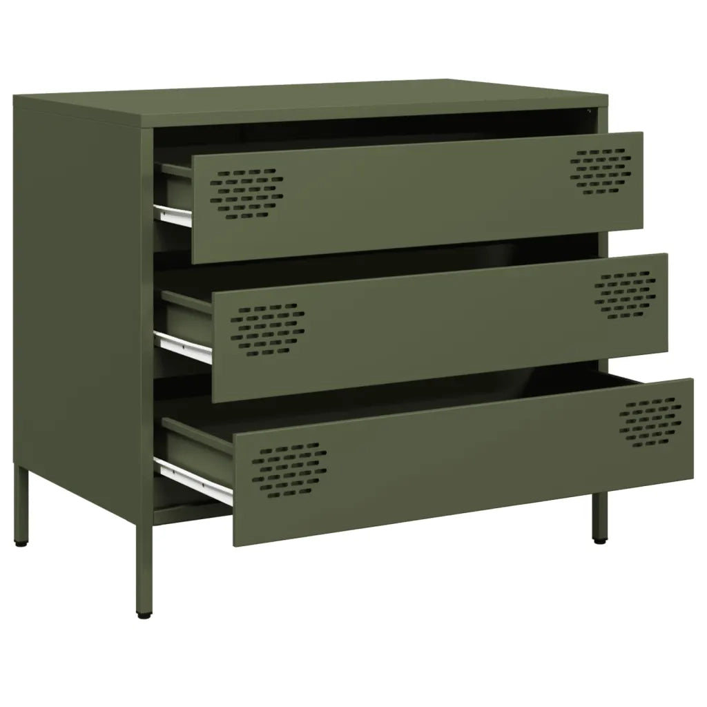 Credenza Verde Oliva 68x39x58,5 cm in Acciaio Laminato a Freddo 851296
