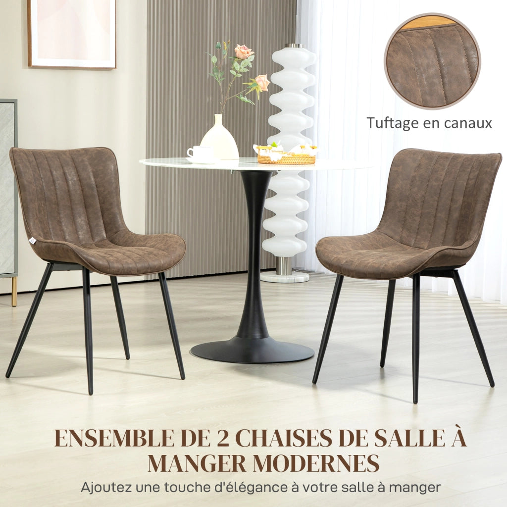 Sedia da pranzo design moderno imbottita ¨C Minimal ¨C marrone
