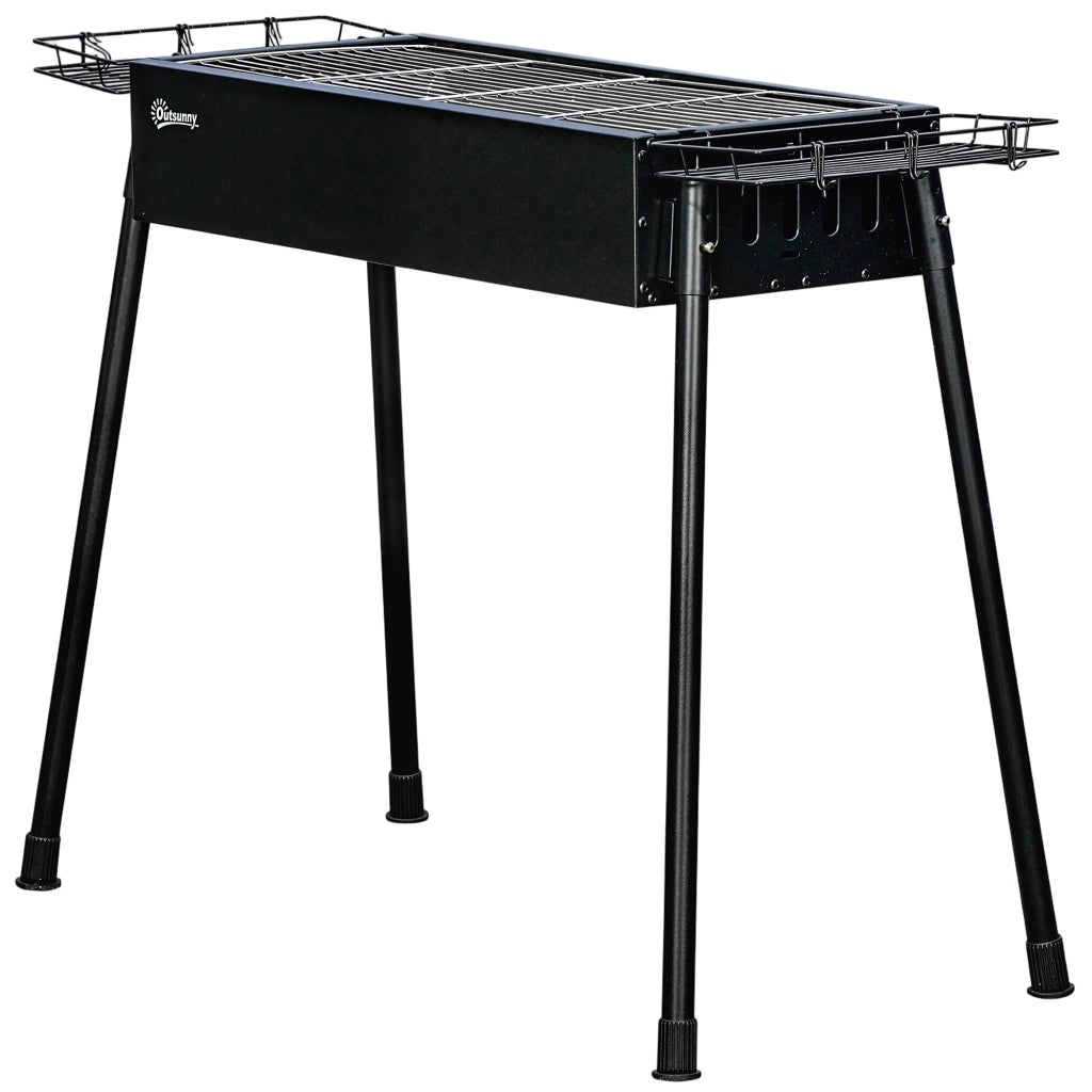 Barbecue a Carbone con 2 Griglie in Acciaio Inox ¨C zephmum ¨C 94x39x70 cm Nero