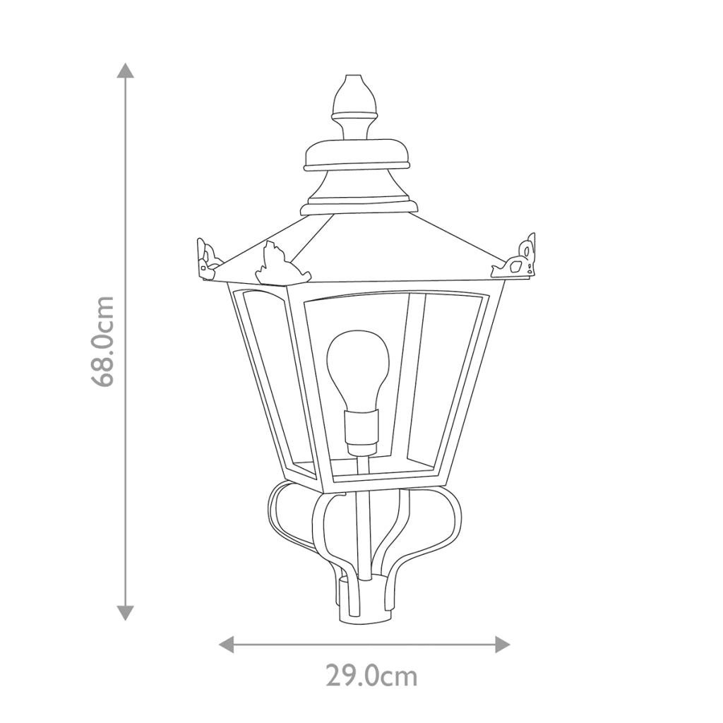 Testa lanterna retro nera E27 60W Grampian Elstead