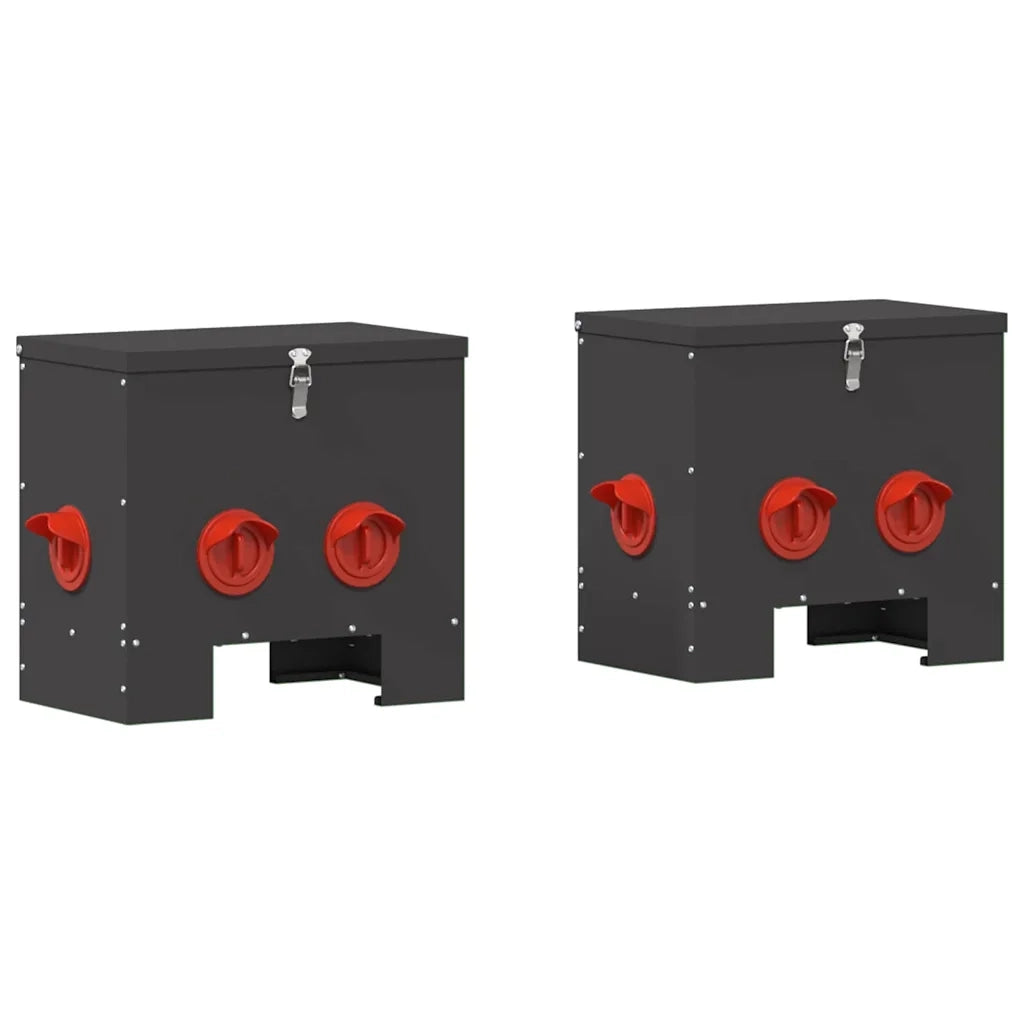 Feeder per pollo 2 pcs Nero 40,5 x 25 x 38 cm 879984