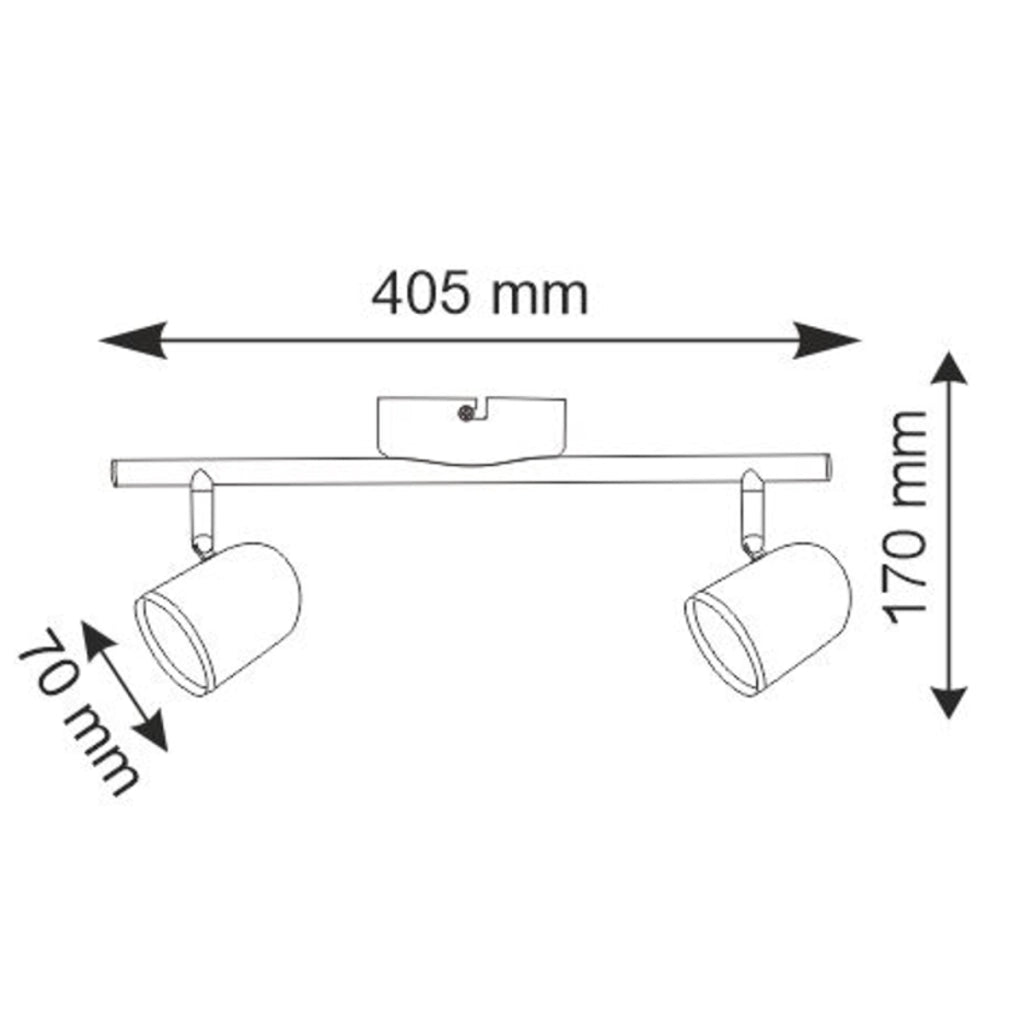 Applique/Plafoniera LED orientabile 2 luci nera 3000K Polux