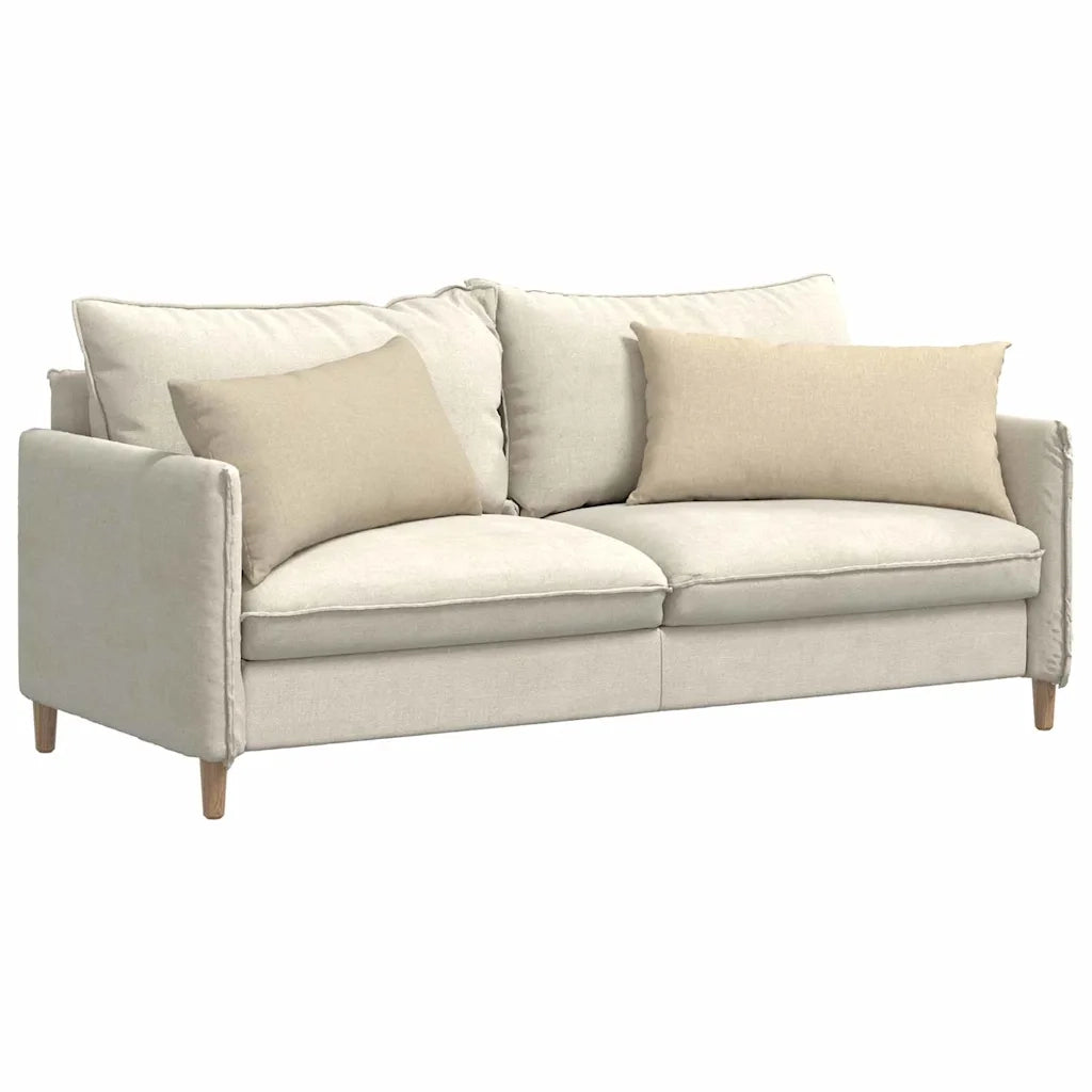 Cuscini da Divano 2 pz | Cuscini per sedie Crema 80 x 40 cm Tessuto