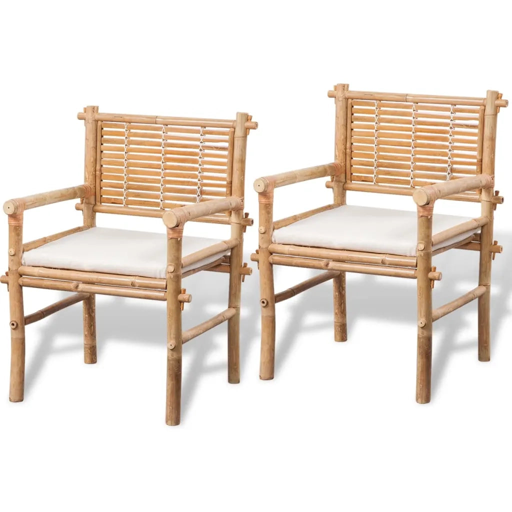 Set da Bistrot 3 pz | Set Salotto da Giardino con Cuscini in Bamb¨´