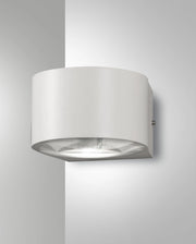 Lao Lampada da Parete Outdoor LED 12W 1080lm 3000K Colore Bianco in Alluminio e Vetro Cristallo IP65 Design Moderno ed Elegante