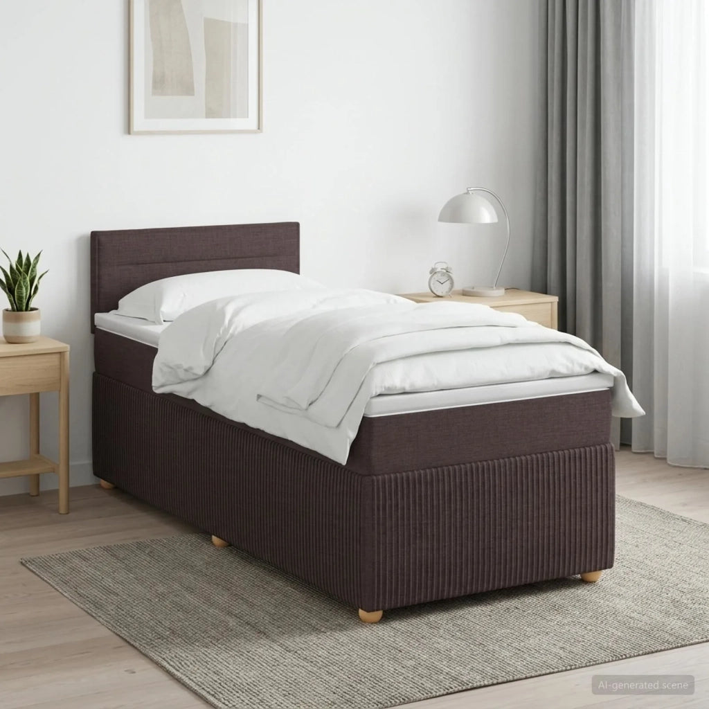 Letto box spring con materasso Marrone Scuro 80 x 200 cm 3452795