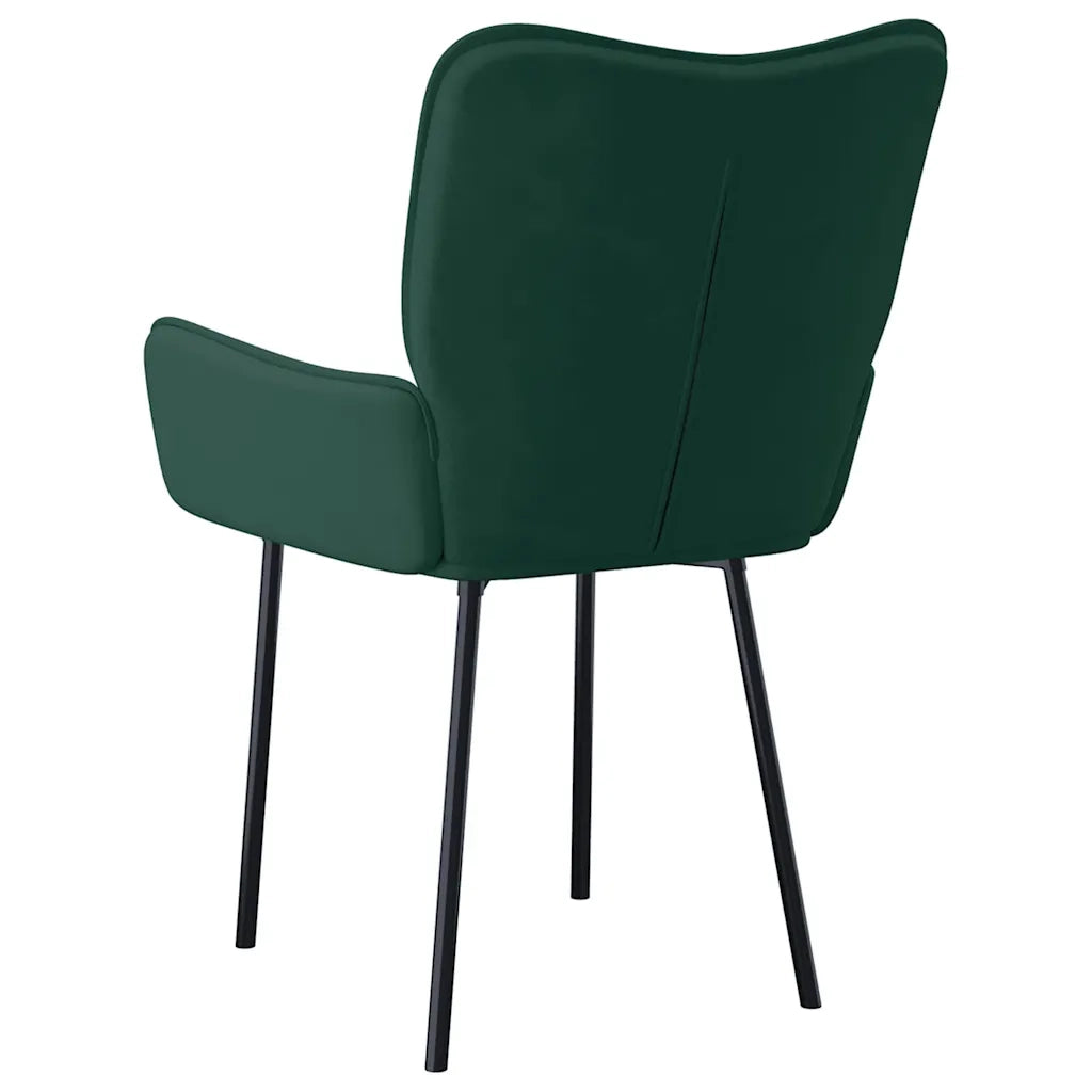 Sedie da Pranzo 2 pz Verde Scuro in Velluto 344822