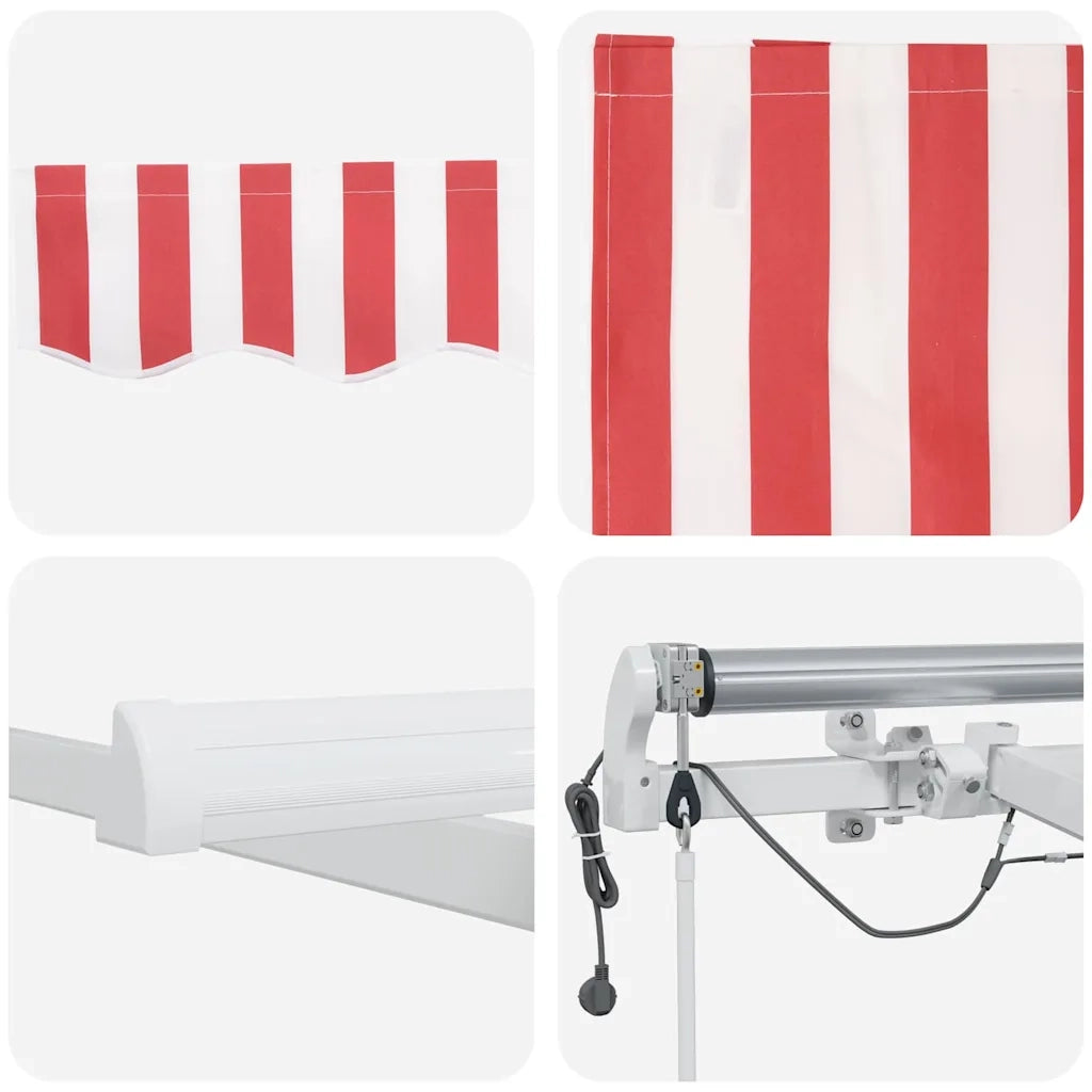 Tenda Retrattile Rosso e Bianco 500 × 300 cm 3331264