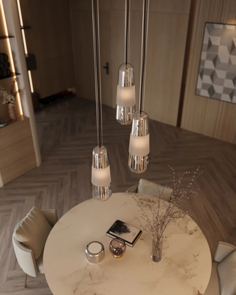 Lampada a sospensione Maxlight Mauri vetro fumé E14