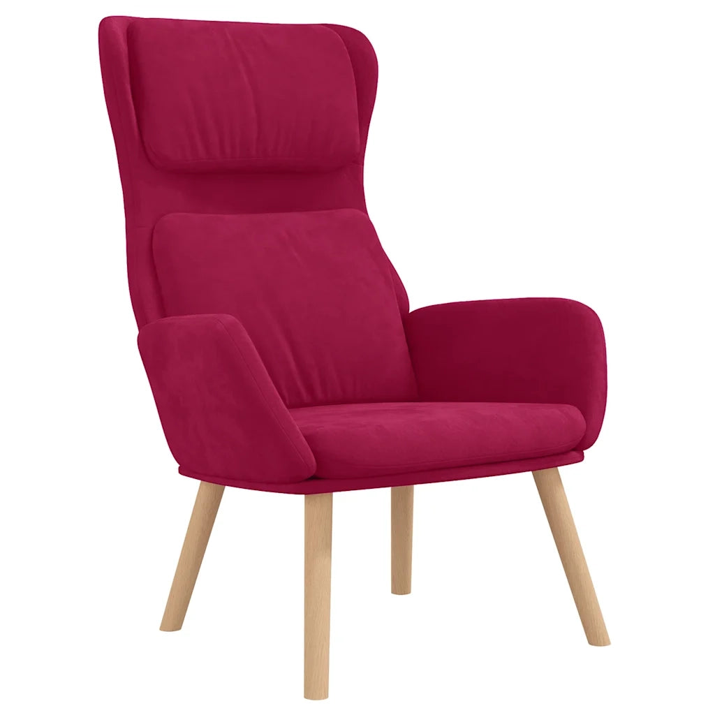 Poltrona Relax Rosso Vino in Velluto 341356
