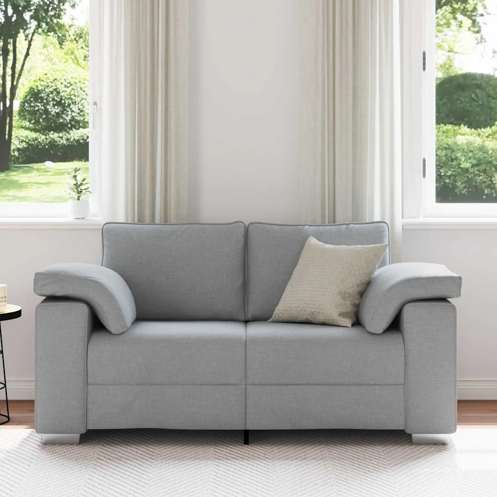 Divano a due posti Grigio chiaro 160 cm Tessuto 4105217