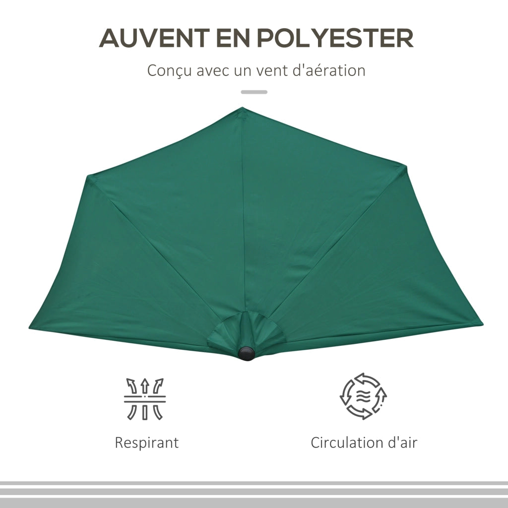 Ombrellone da balcone ? 2,7 m ¨C Minimal ¨C verde metallo poliestere