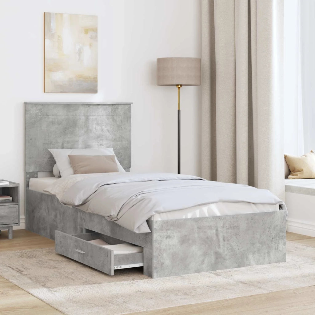 Struttura del letto Grigio Certo e Argento 75 x 190 cm