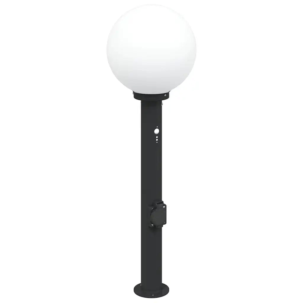 Lampada a paletto con sensore e presa 80 cm Nera IP44 4006123