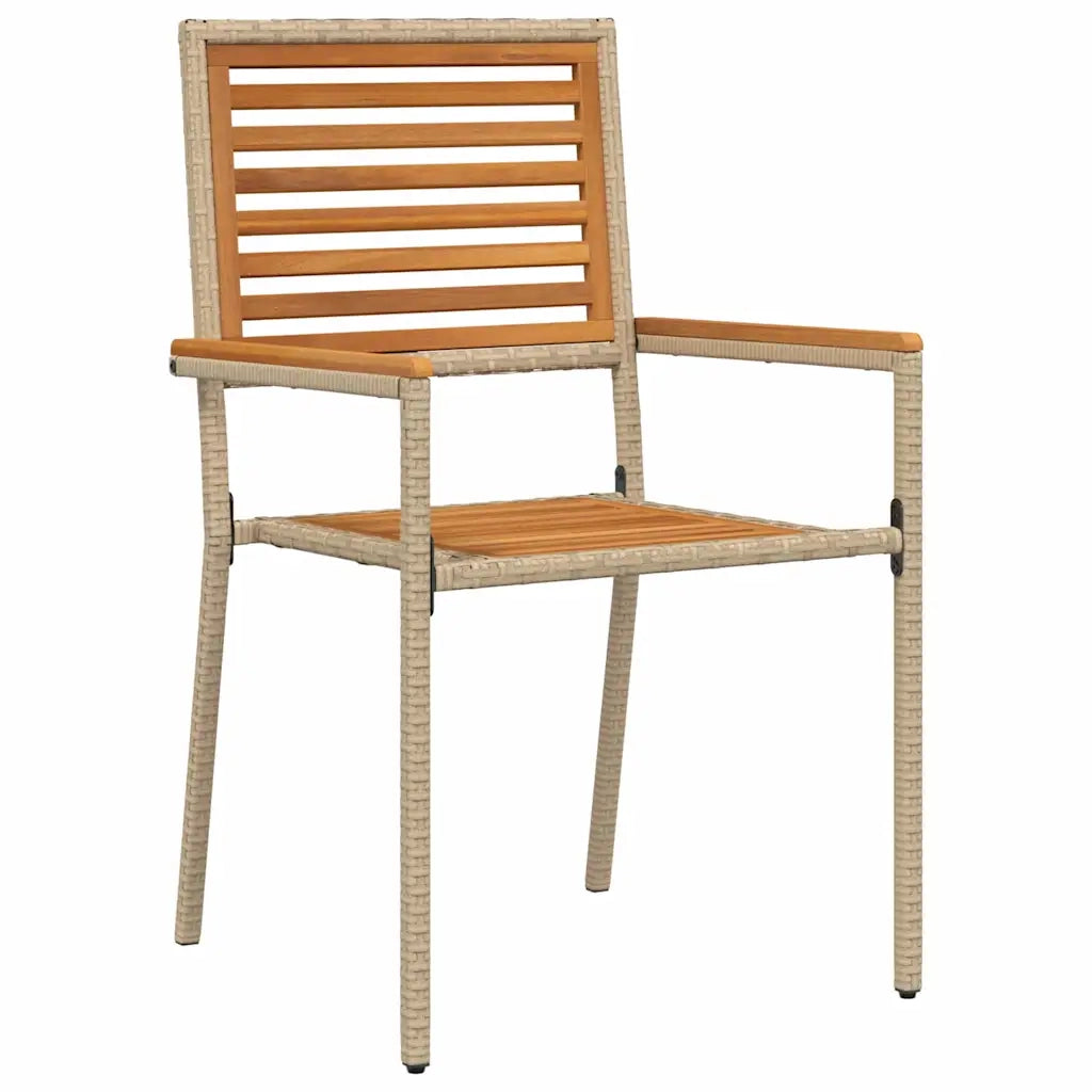 Set da Pranzo per Giardino 5 pcs Beige Legno di Acacia Massello