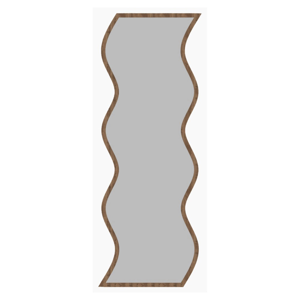 Metonoka, Specchio Forma Rettangolare, 40x120h cm Marrone Noce