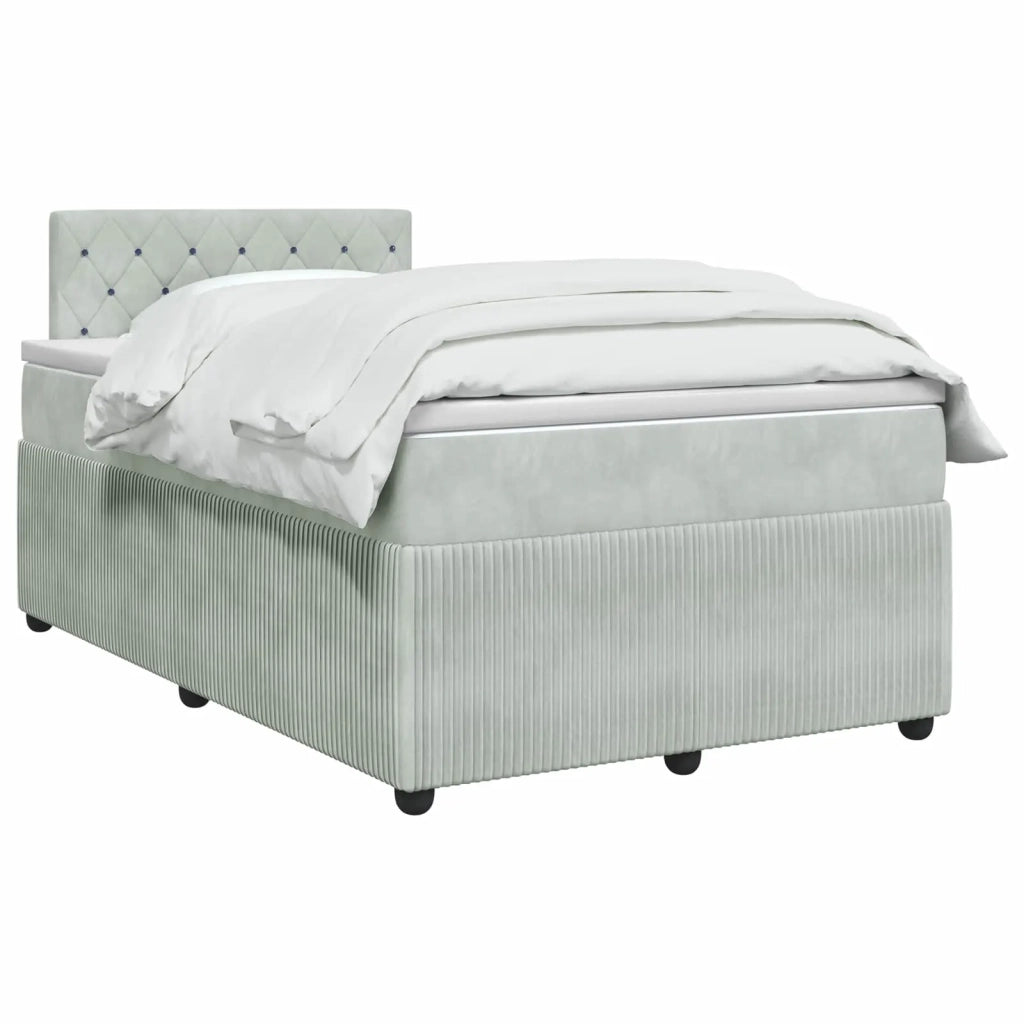 Letto box spring con materasso Grigio Chiaro 120 x 190 cm 3453095