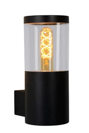 Applique esterna Lucide Fedor E27 40W IP44 nera trasparente