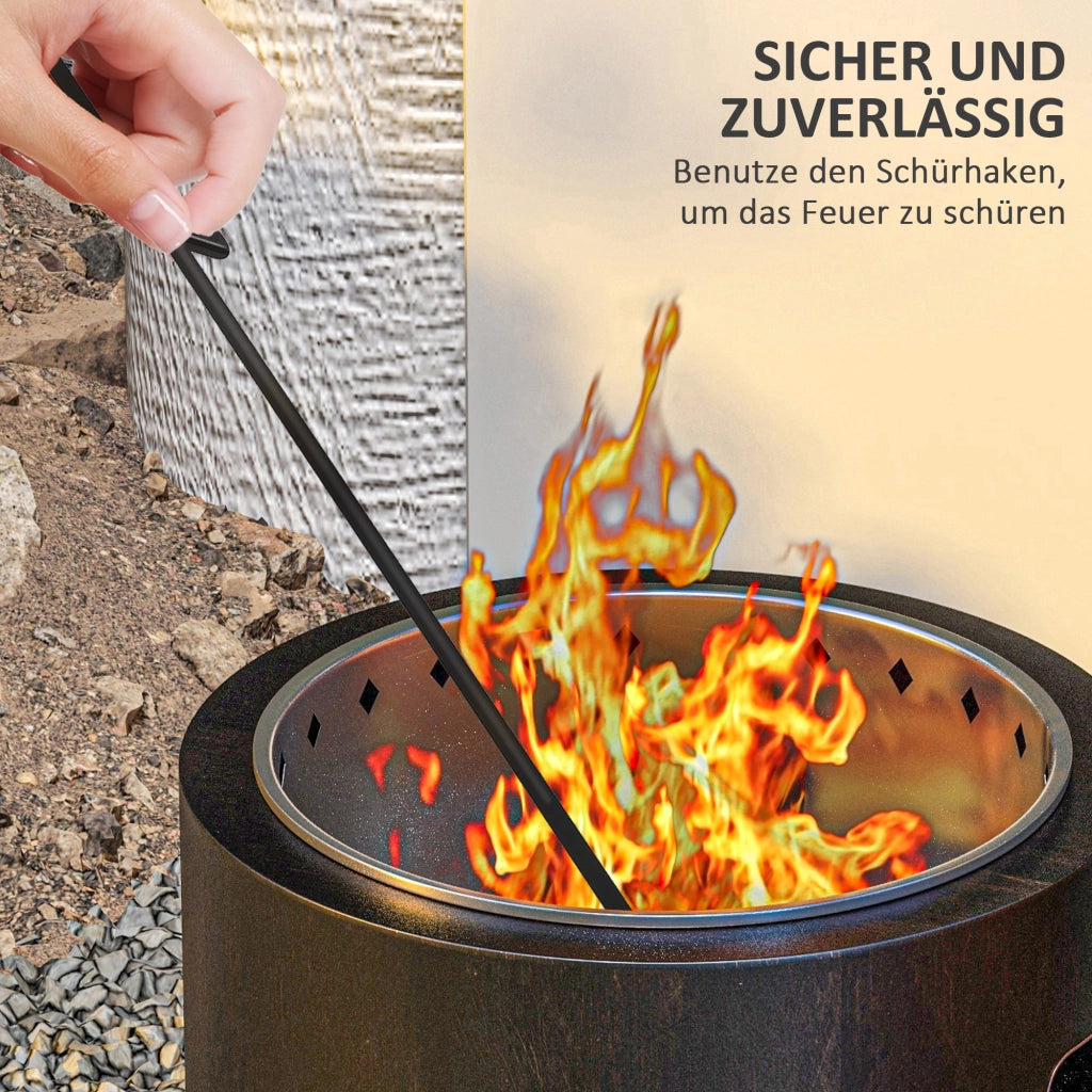Braciere da Giardino ¨C Xylo ¨C Acciaio Nero e Bronzo 45x45x42 cm