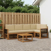 Set di divani da esterno con cuscino 6 pcs Naturale e Beige 3385234