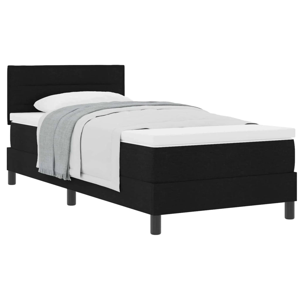 Letto a molle con testiera Nero 90 x 200 cm Tessuto 3338582