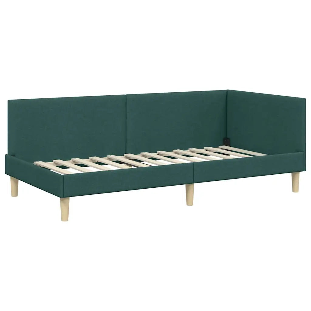 Struttura Letto Angolare con Materasso 2 pcs Verde Tessuto 3393737